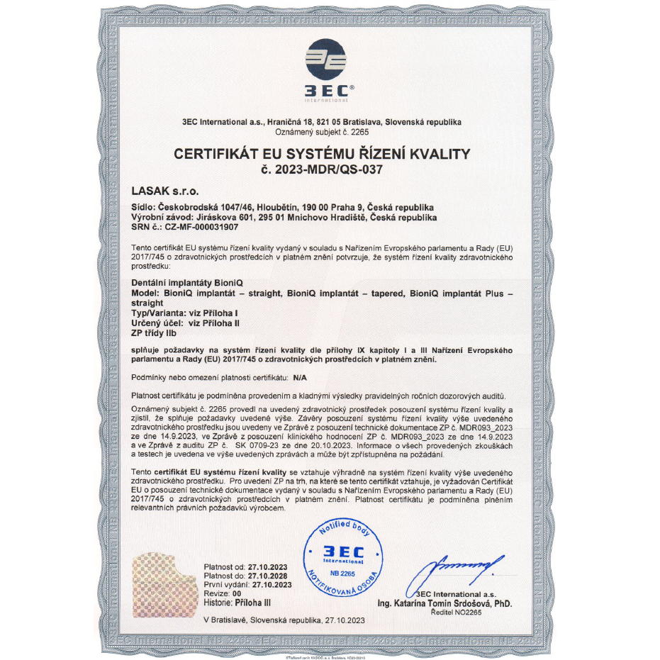 MDR — Evropská certifikace podle MDR